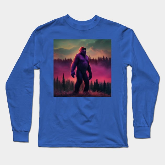 Dope Sasquatch in Nature Long Sleeve T-Shirt by Grassroots Green